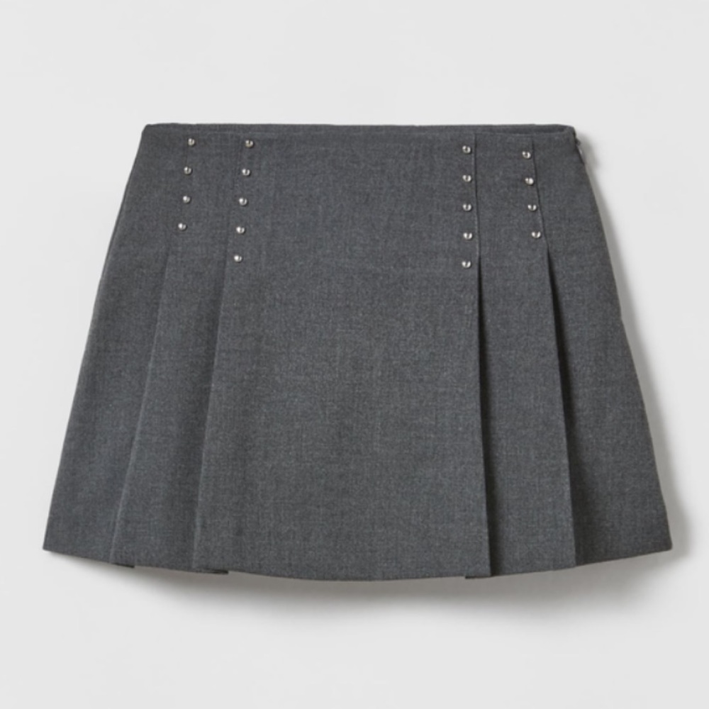 Pleated Studded Skirt - Picture 2 of 5